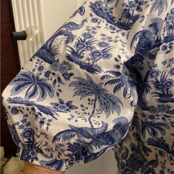 STAUD Chic Blue and White Floral Blouse, XS - Picture 7 of 13